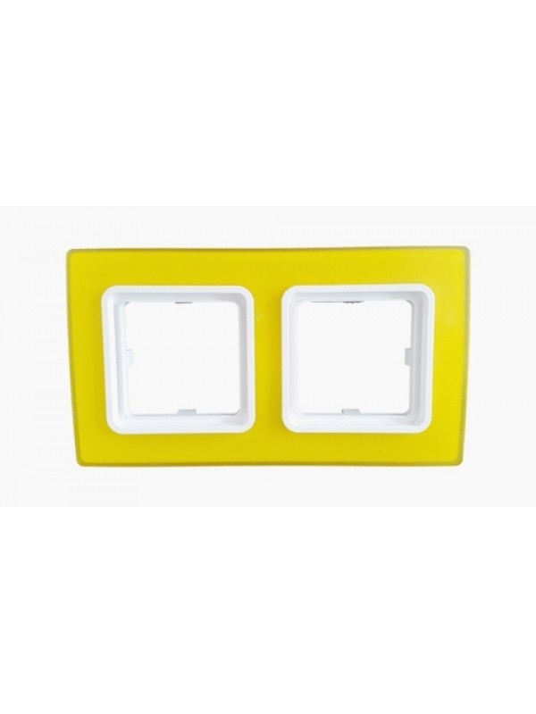 Rama Barva pentru 2 aparate, lemon, Hager cod 29000206